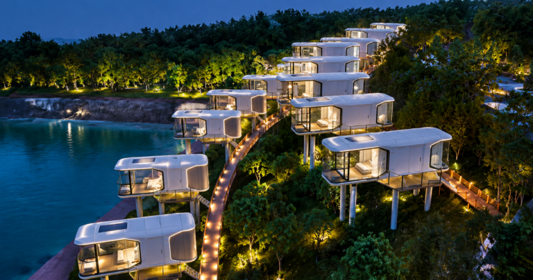 space capsule house for resort and campsite project