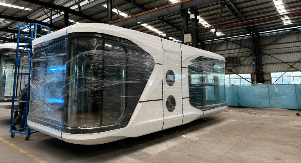 space capsule house export packaging and loading