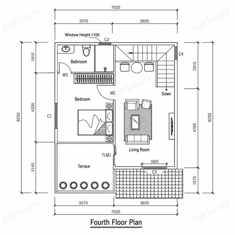 ChatGPT Image 2026年5月28日 10_58_28 (4) Floor plan of four storey light steel villa