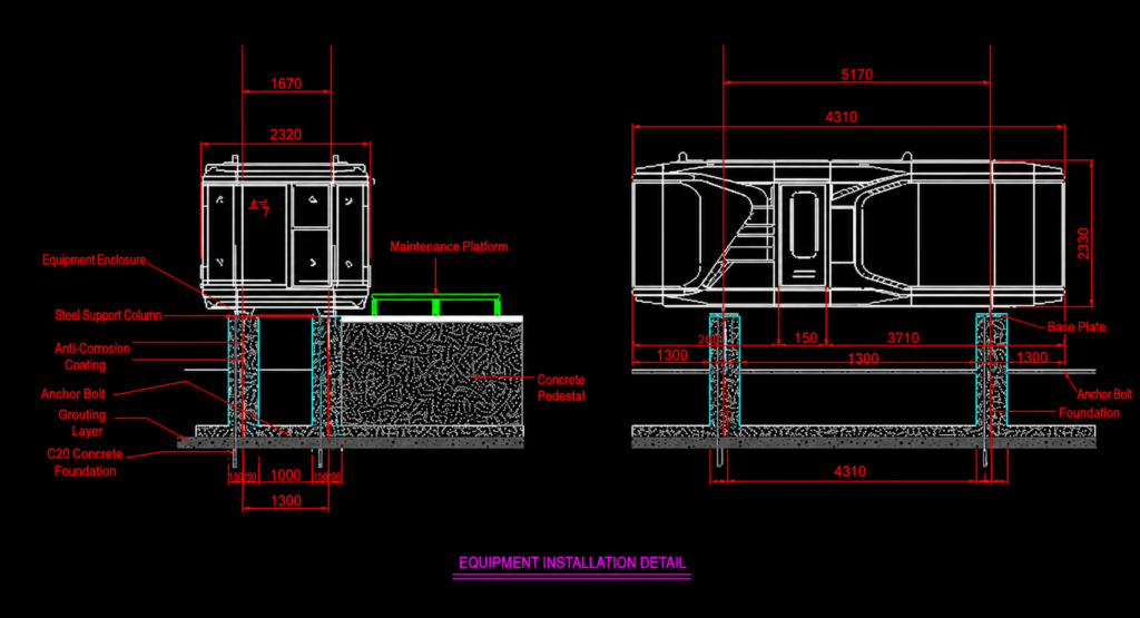 space capsule house foundation and lifting process