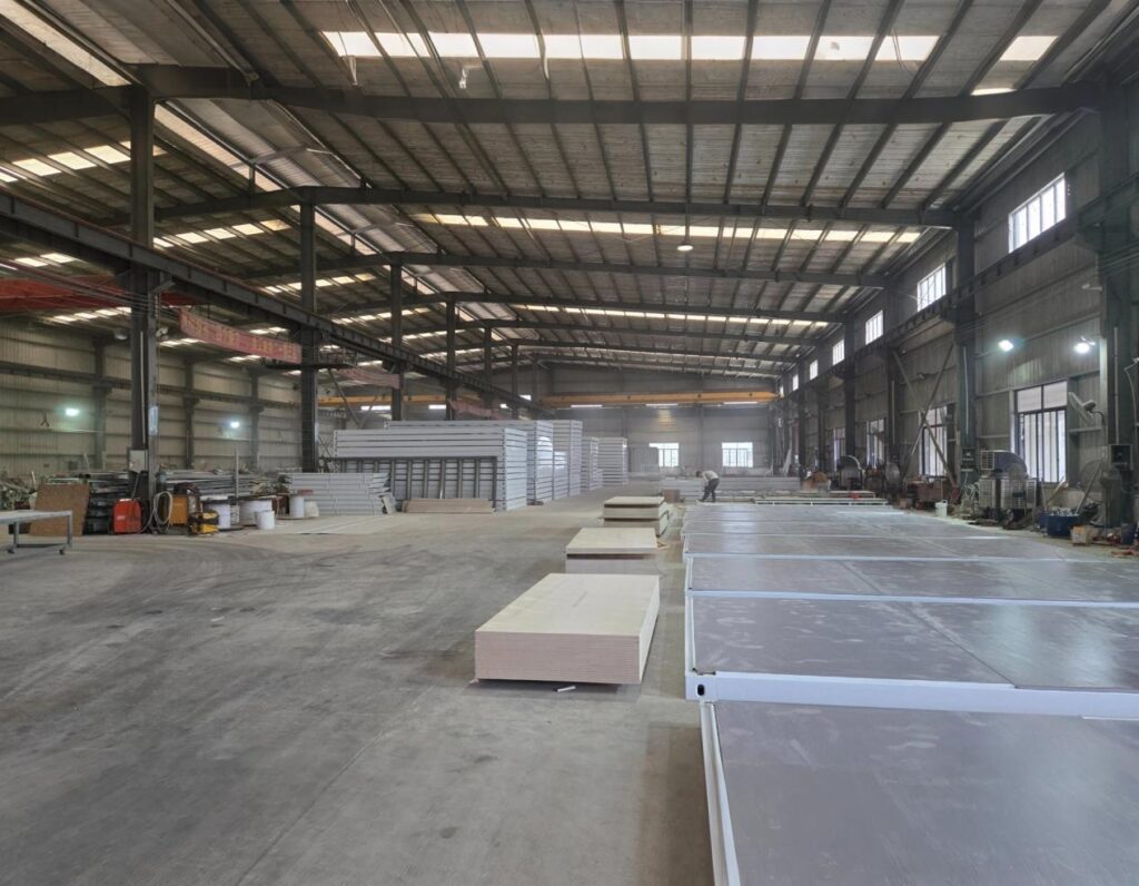 prefab capsule house interior pre-installation workshop