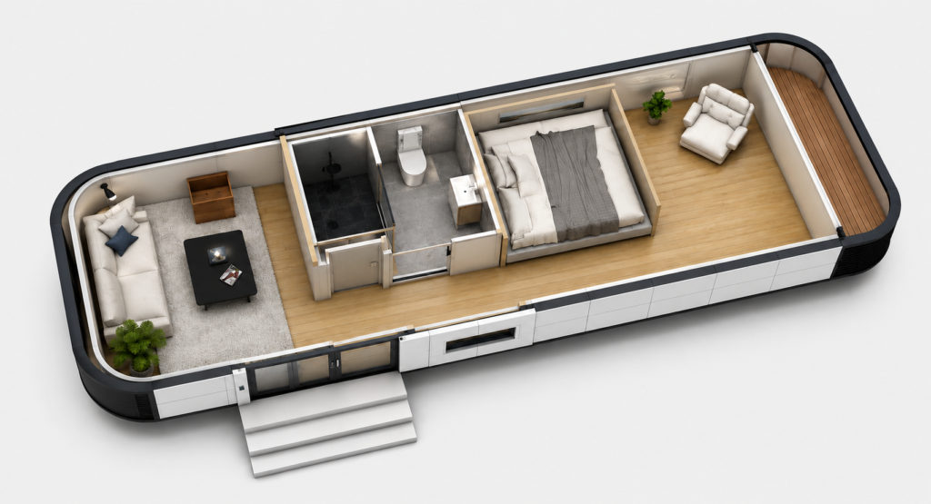 S9 space capsule house interior layout