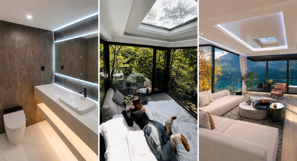 Customized space capsule house interior design