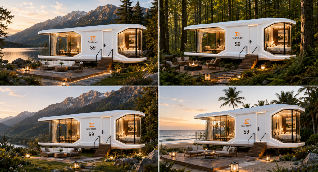 Space capsule house for lakeside and forest Airbnb