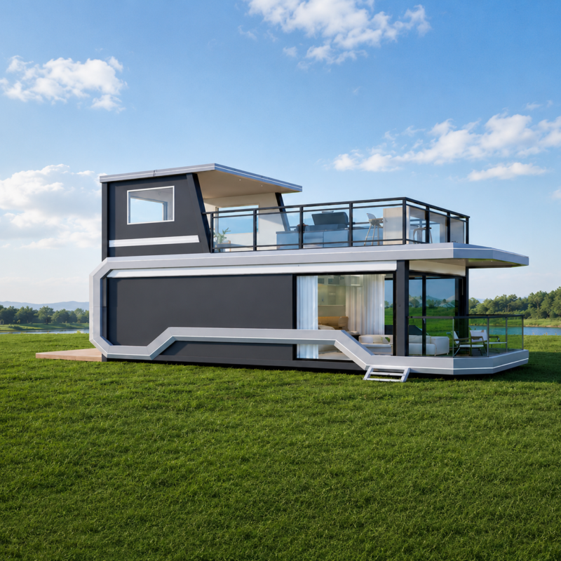 ChatGPT Image 2026年6月9日 11_53_07 M6 two-story space capsule house with panoramic glass and terrace for resort projects